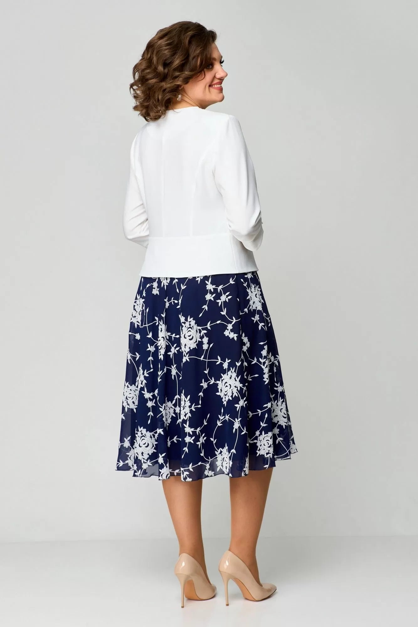 🔥【S-5XL】💃2025Νέο φόρεμα, μπλε και λευκή απαλή πινελιά-GR