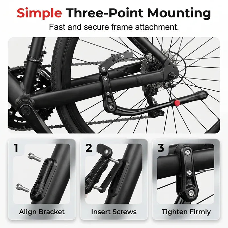 ⏰Universal Adjustable Aluminum Alloy Bicycle Side Kickstand