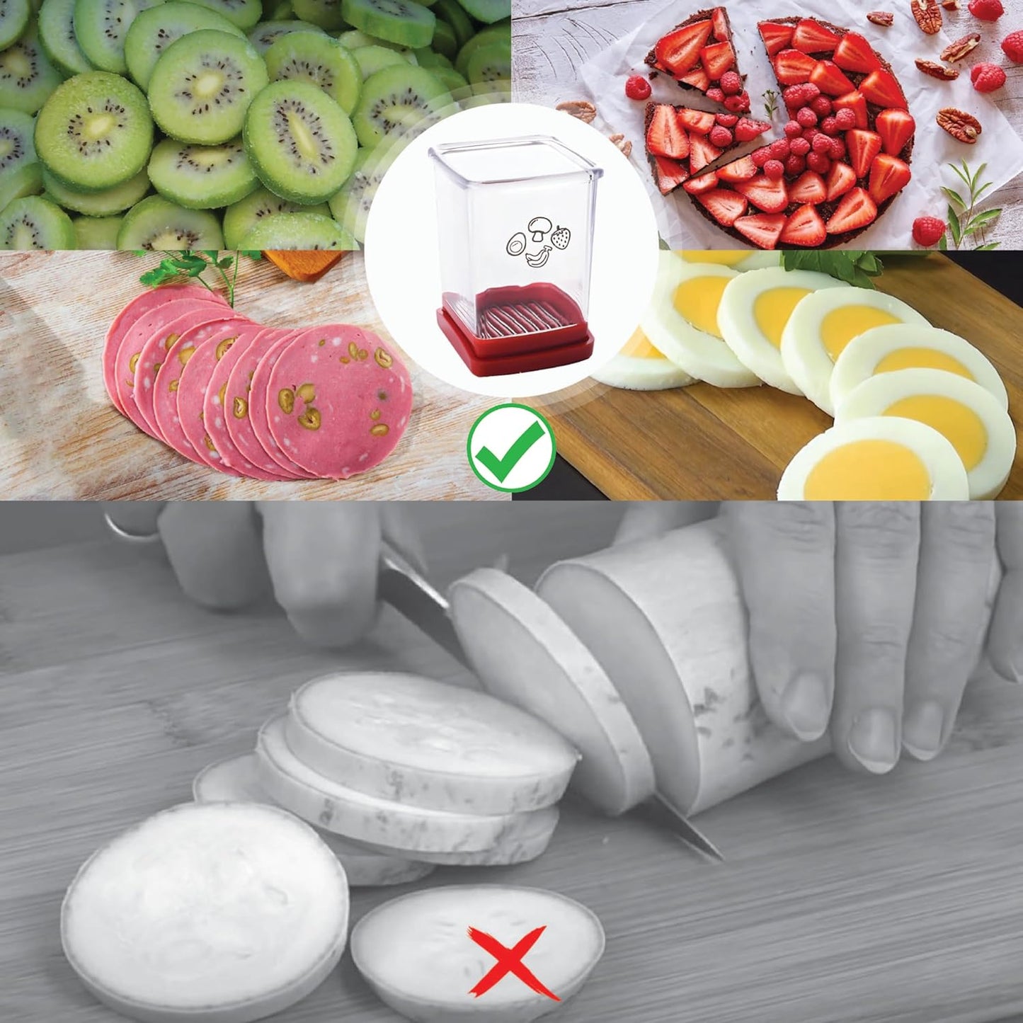 🍓 ✨Puodelių pjaustyklė – greito pjovimo vaisių ir daržovių pjaustyklė-LT