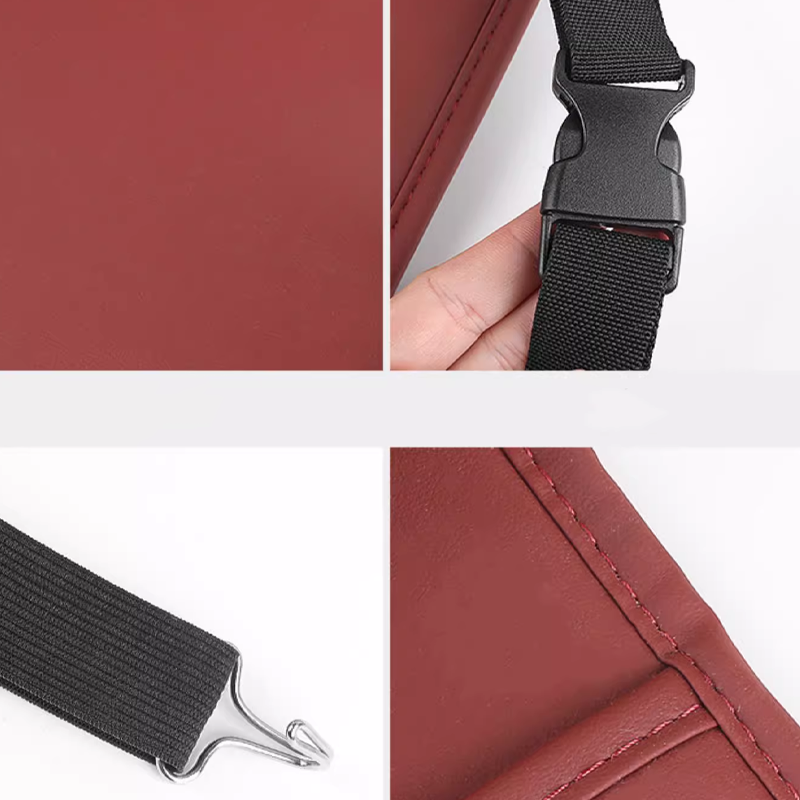 Organizador para asiento trasero DriveEase: organizador colgante con múltiples bolsillos y logotipo personalizado-ES