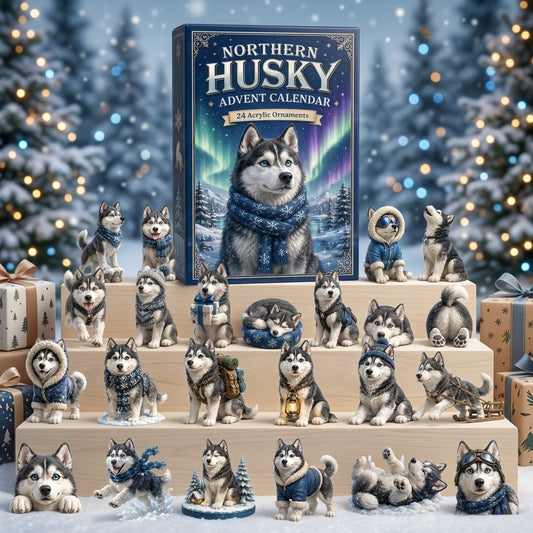 Northern Husky Advent Calendar 2026 – 24-Day Festive Countdown – Gift for Husky Lovers