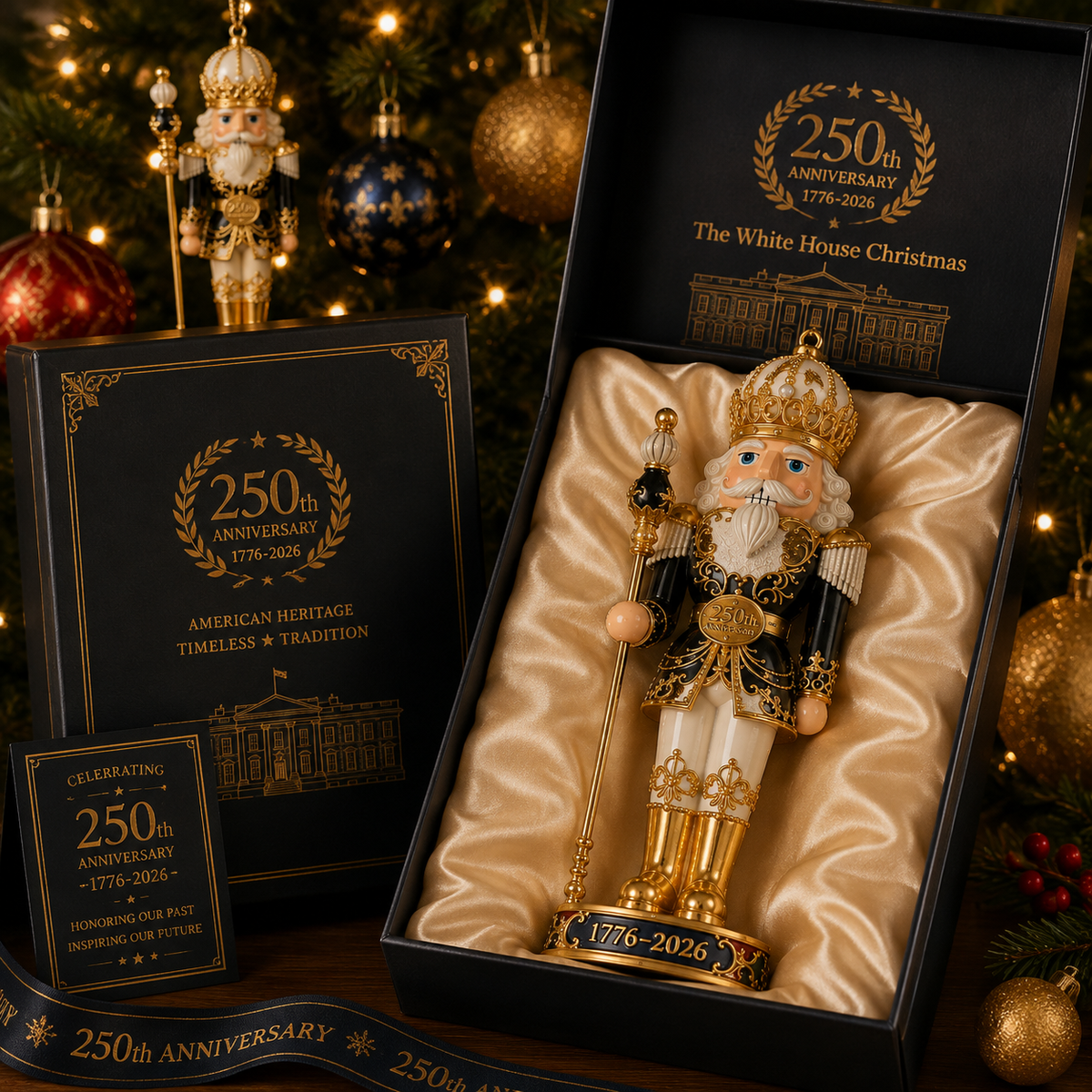 2026 America 250th Anniversary Nutcracker King Christmas Ornament – Commemorative Keepsake