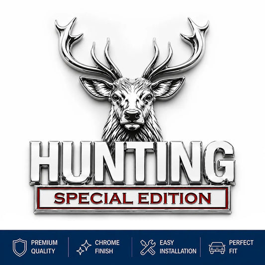 🦌 HUNTING Special Edition - 3D kromiran kovinski emblem za vaš avto-SI