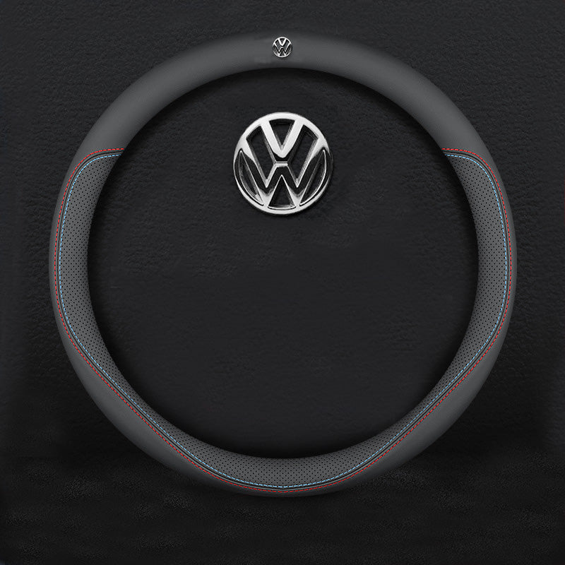 Funda de volante de cuero napa de primera calidad: comodidad lujosa, construcción transpirable y durabilidad durante todo el año-ES