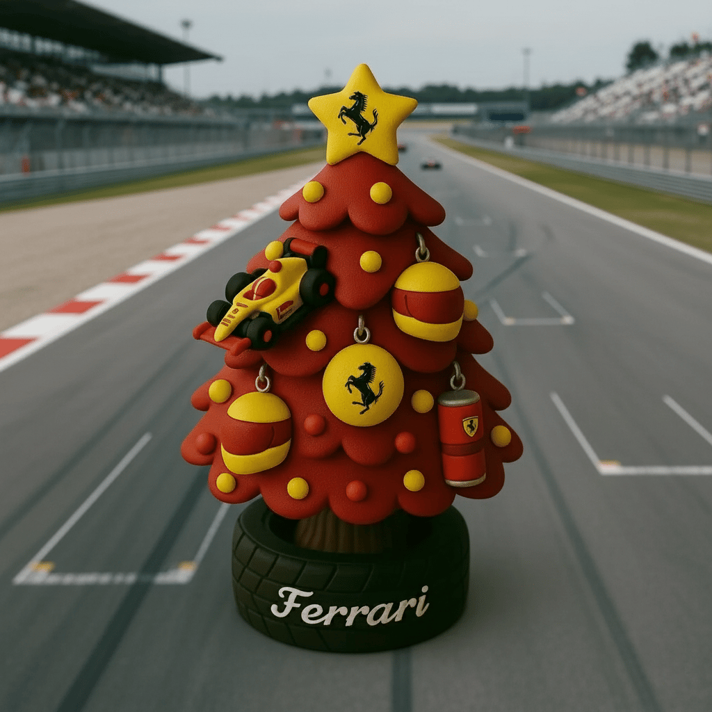 🎄🏎️ Miniatiūrinė F1 komandos stiliaus Kalėdų eglutė-LT