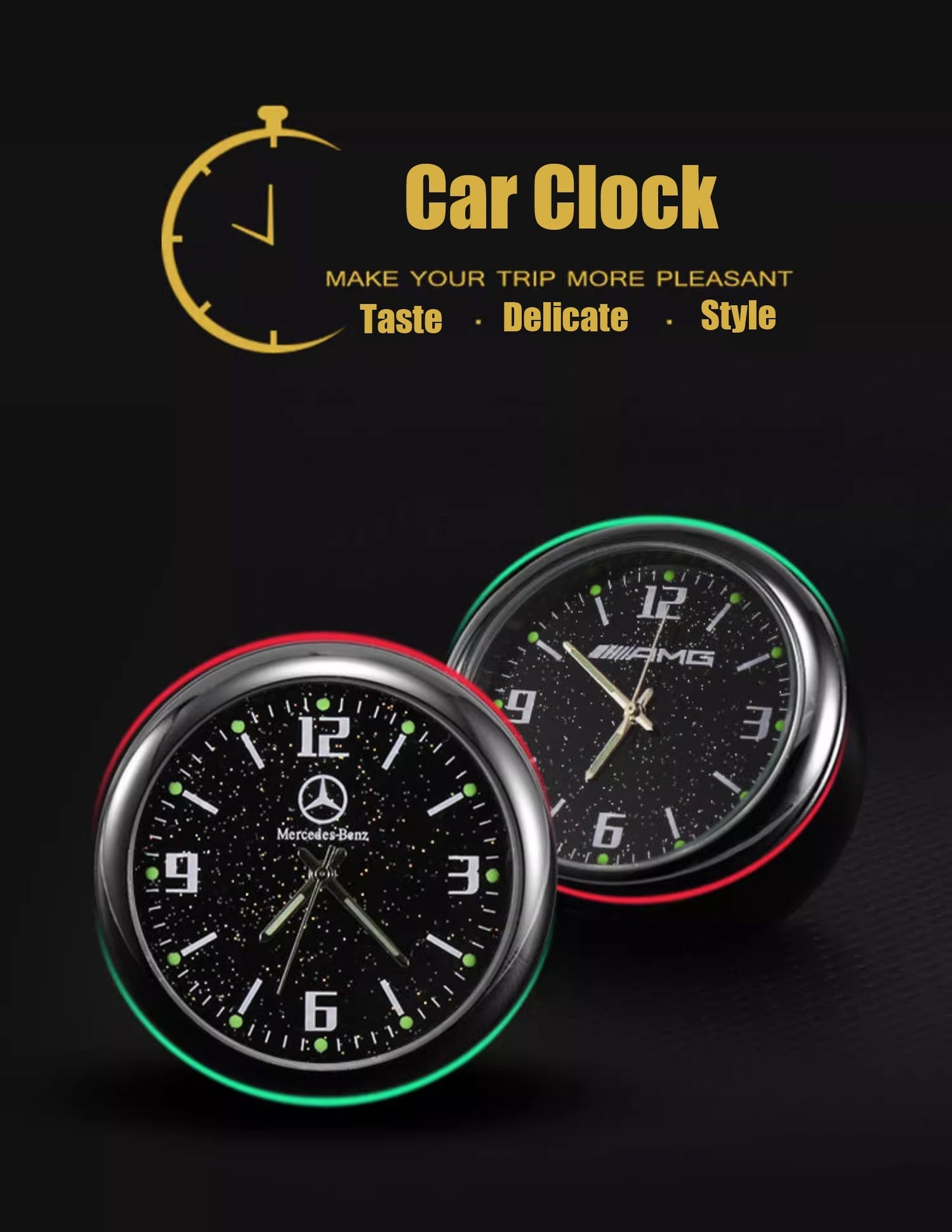 Gran oferta ✨50% de descuento ✨Reloj de cuarzo luminoso para coche-ES