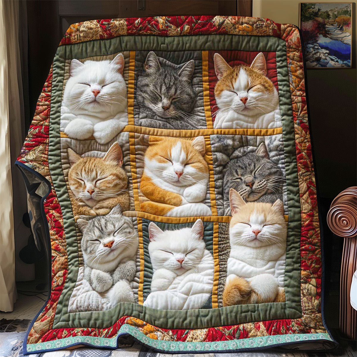 Manta para gato real durmiendo-ES