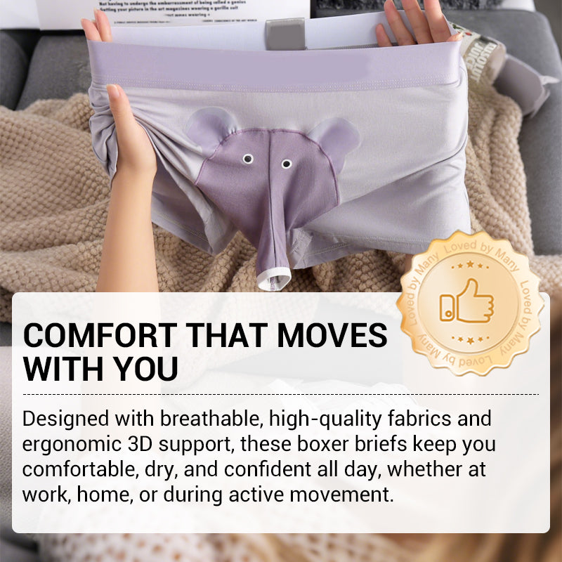 🐘Vyriškos kvėpuojančios bokserinės kelnaitės su 3D kišene🩲-LT