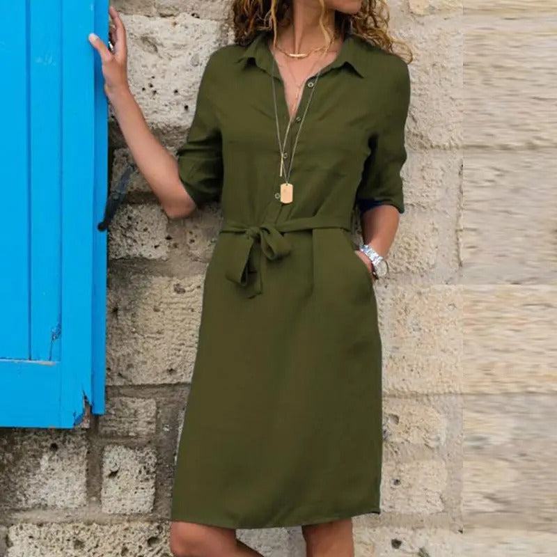 Laisvalaikio marškinėlių suknelė iki kelių-LT