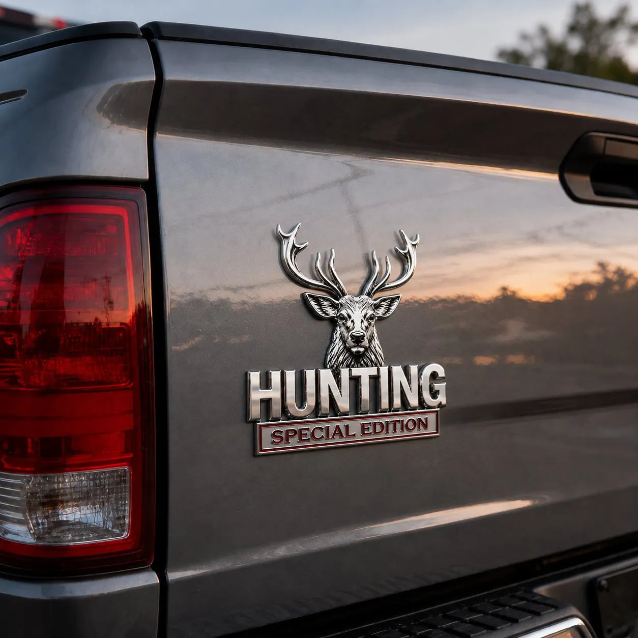 🦌 MEDŽIOKLĖS specialusis leidimas - 3D chromuotas metalinis logotipas jūsų automobiliui-LT