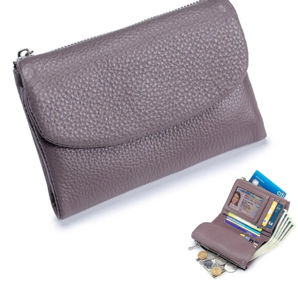 🔥⏰Unisex RFID denarnica Pebble iz pravega usnja🔥-SI