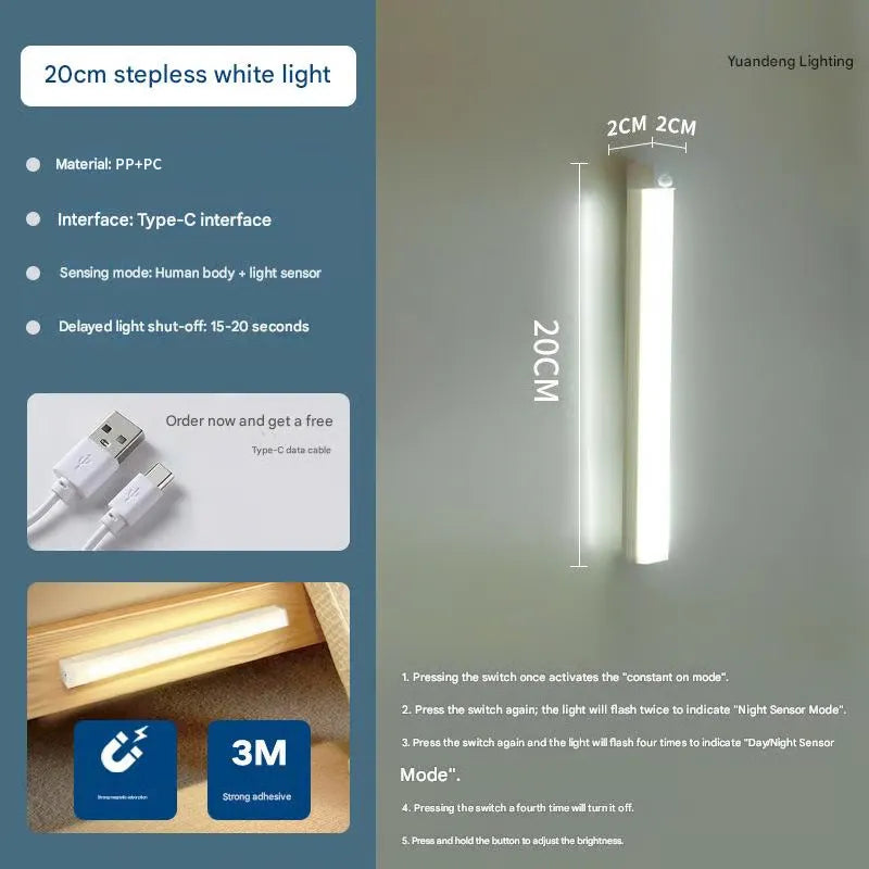 Bekontakčiai, išmanūs, magnetiniai, įkraunami LED žibintai-LT