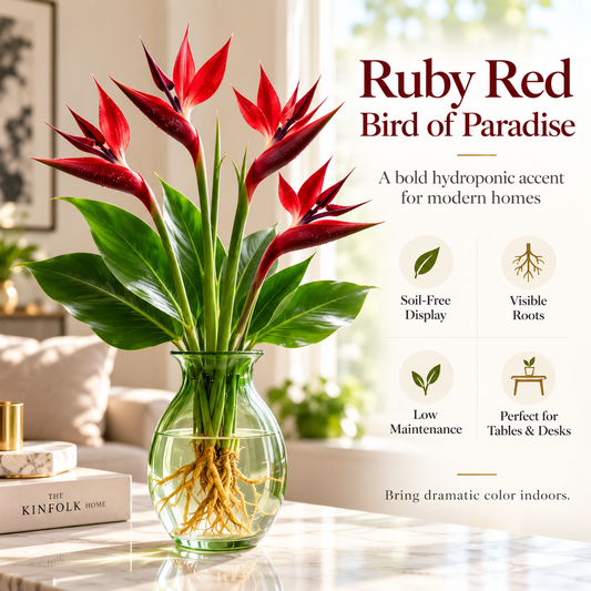 🕊️ Hydroponic Bird of Paradise Starter – Tropical Water-Grown Indoor Plant 💧🌱