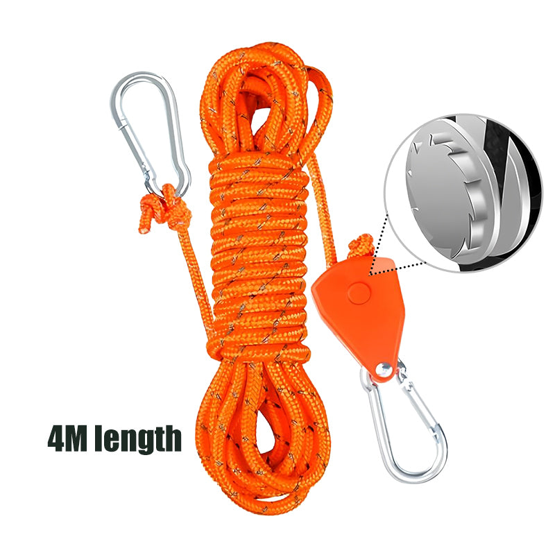 🏕️Vonkajší sťahovák lán s kladkou 📢【s lanom】