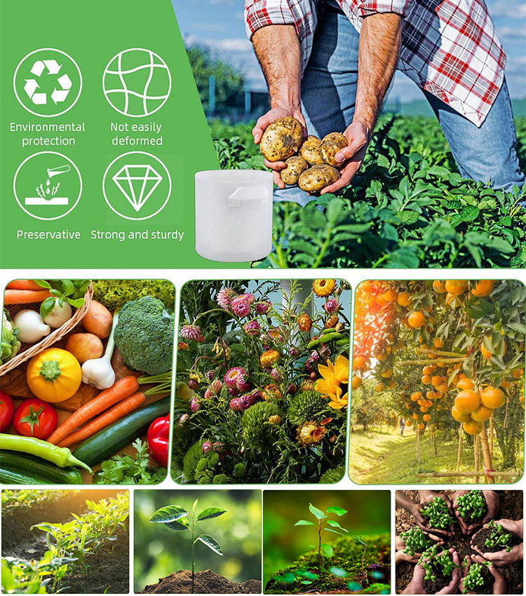 【10 τεμ.】🌱3/4/5/7/10 γαλόνι Σάκοι καλλιέργειας λαχανικών/λουλουδιών/φυτών, δυνατές μη υφασμένες σακούλες ανάπτυξης-GR