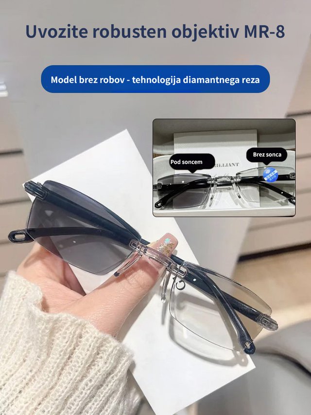 Spremenljiva očala proti modri svetlobi za branje