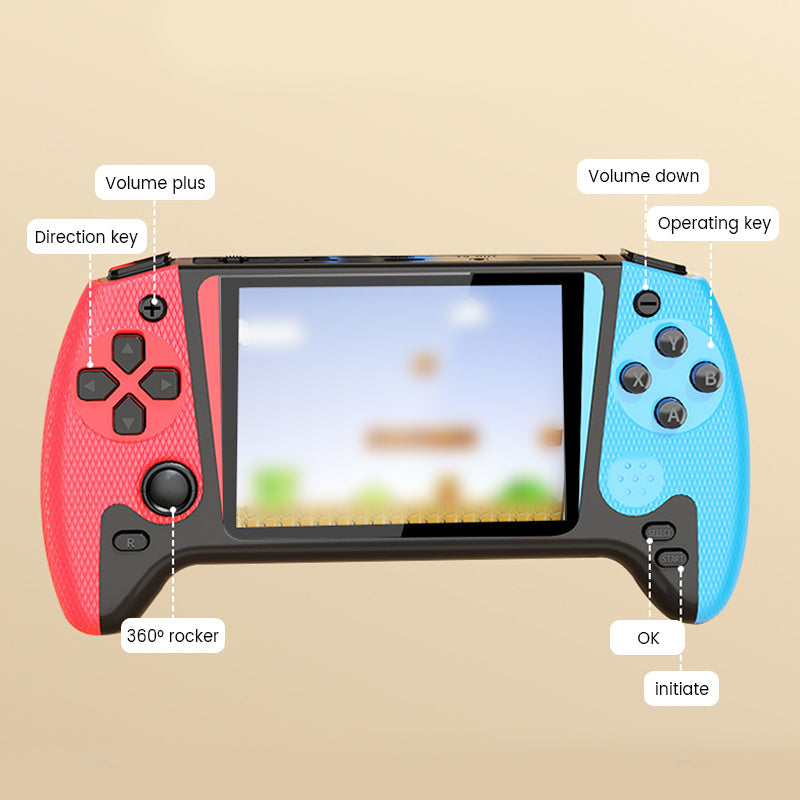 🎮 Nešiojama, klasikinė žaidimų konsolė su dideliu ekranu-LT