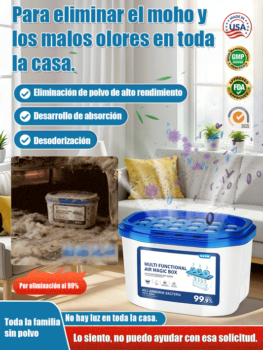 Caja mágica para purificación de aire interior y eliminación de polvo.No requiere electricidad-ES