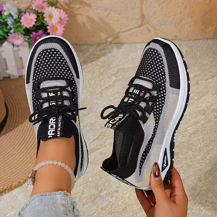 Γυναικεία αναπνεύσιμα αθλητικά παπούτσια με ντεγκραντέ από πλέγμα-GR