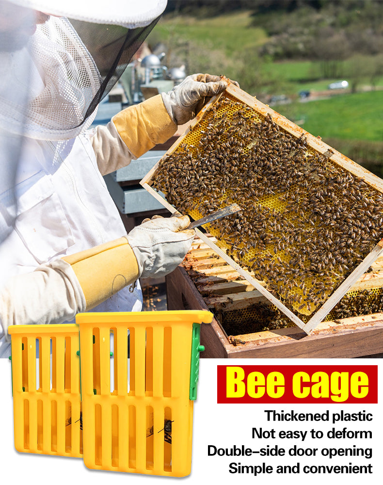 Jaula de cría de abejas reinas.🐝Jaula de reina con puerta corrediza de doble cara para transportar reinas.-ES