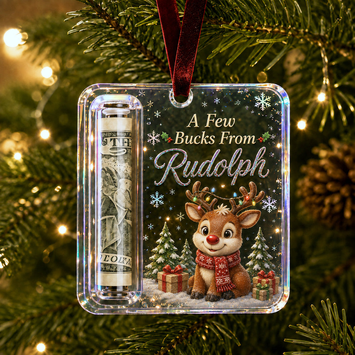 🔥ZADNJI DAN 50% POPUSTA - 🎄Božićni ukras u obliku novca - Neka se novac osjeća kao pravi božićni poklon💵-HR