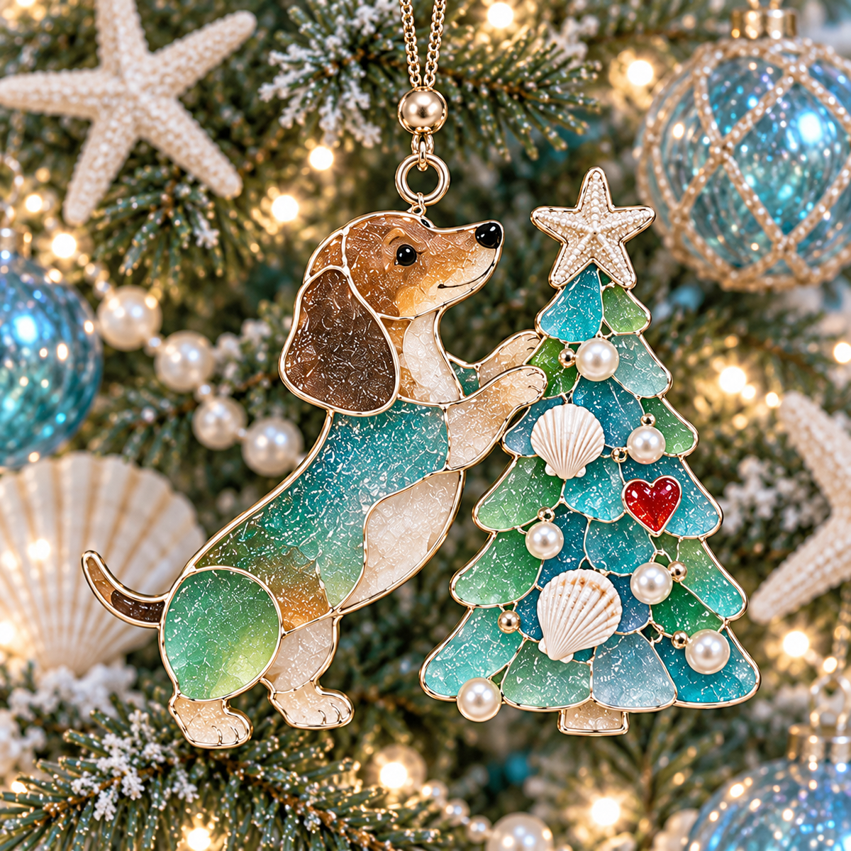 Stakleni morski ukras u obliku obalnog jazavčara-HR