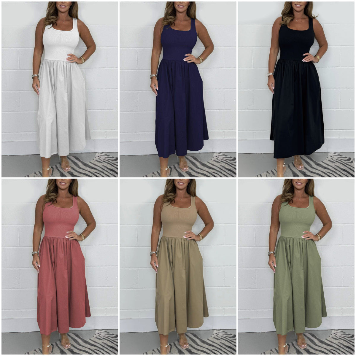 2025🌷Naiste vabaaja ühevärviline varrukateta kleit-EE