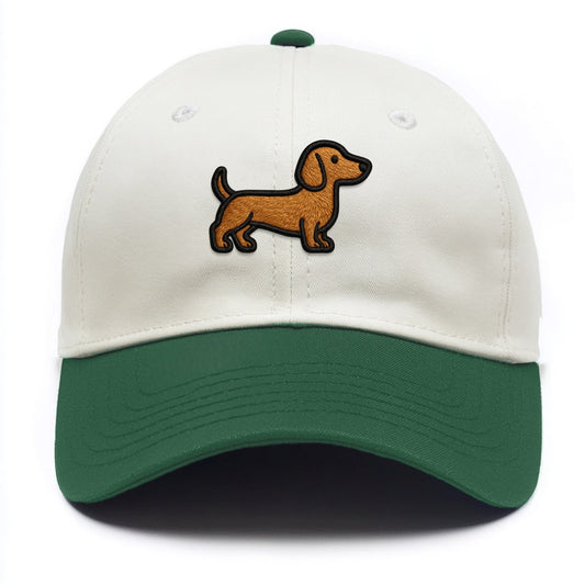 Perro salchicha - Silueta alargada moderna - Gorro bicolor-ES
