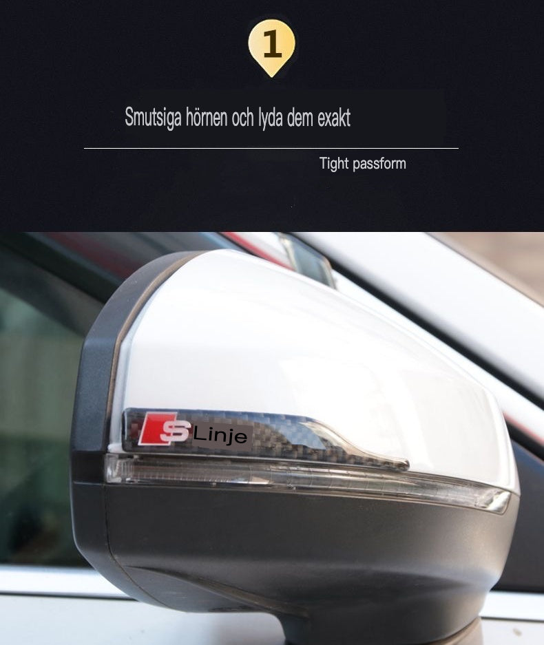 Naljepnica za ogledalo od karbonskih vlakana sa zaštitom od udara i logotipom-HR