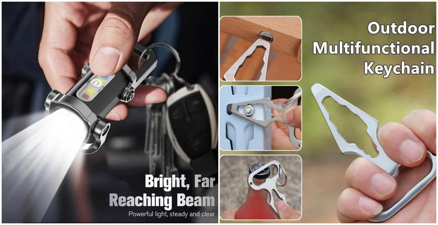 【✨1+1 brezplačno】Prenosna, polnilna, svetla svetilka za obesek za ključe - SI