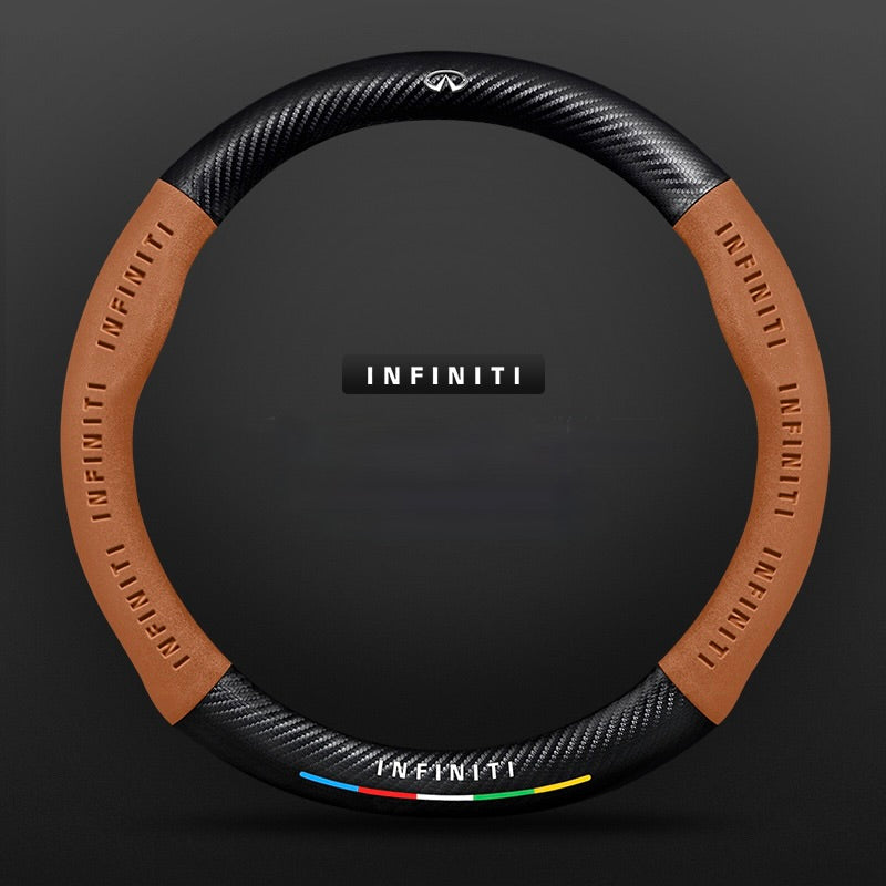 TrackVibe | Prevleka za volan iz črnega karbonskega semiša – nedrseča in odporna proti obrabi-SI
