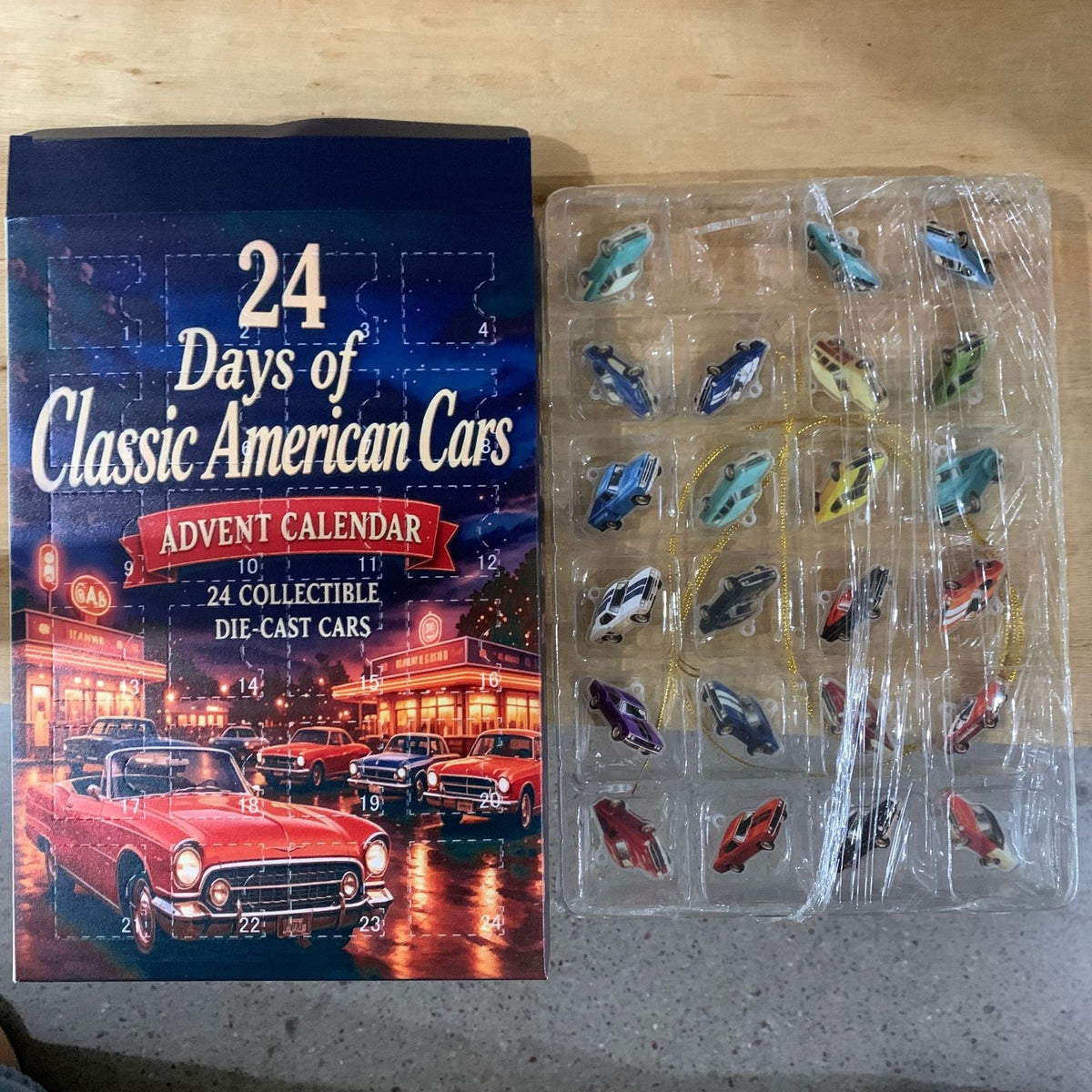 🚗24 Days of Classic American Cars Advent Calendar – 24 Vintage Ride Collectibles for Car Lovers