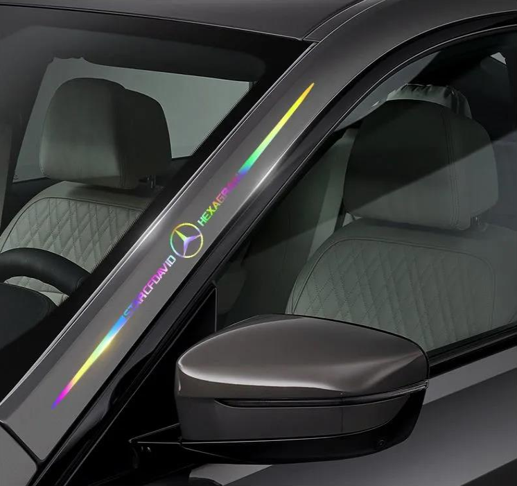 Pegatinas reflectantes láser de colores 3D para coche, 4 unidades-ES