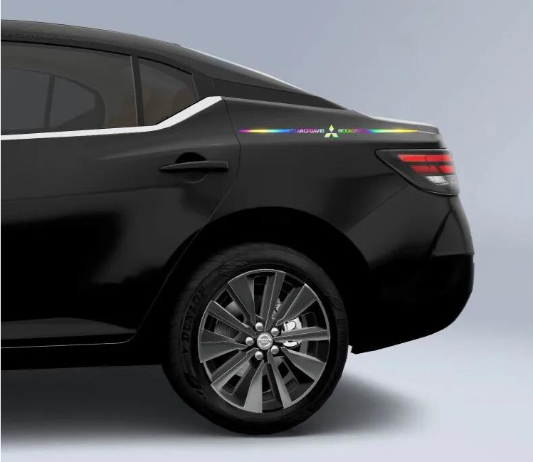 Pegatinas reflectantes láser de colores 3D para coche, 4 unidades-ES