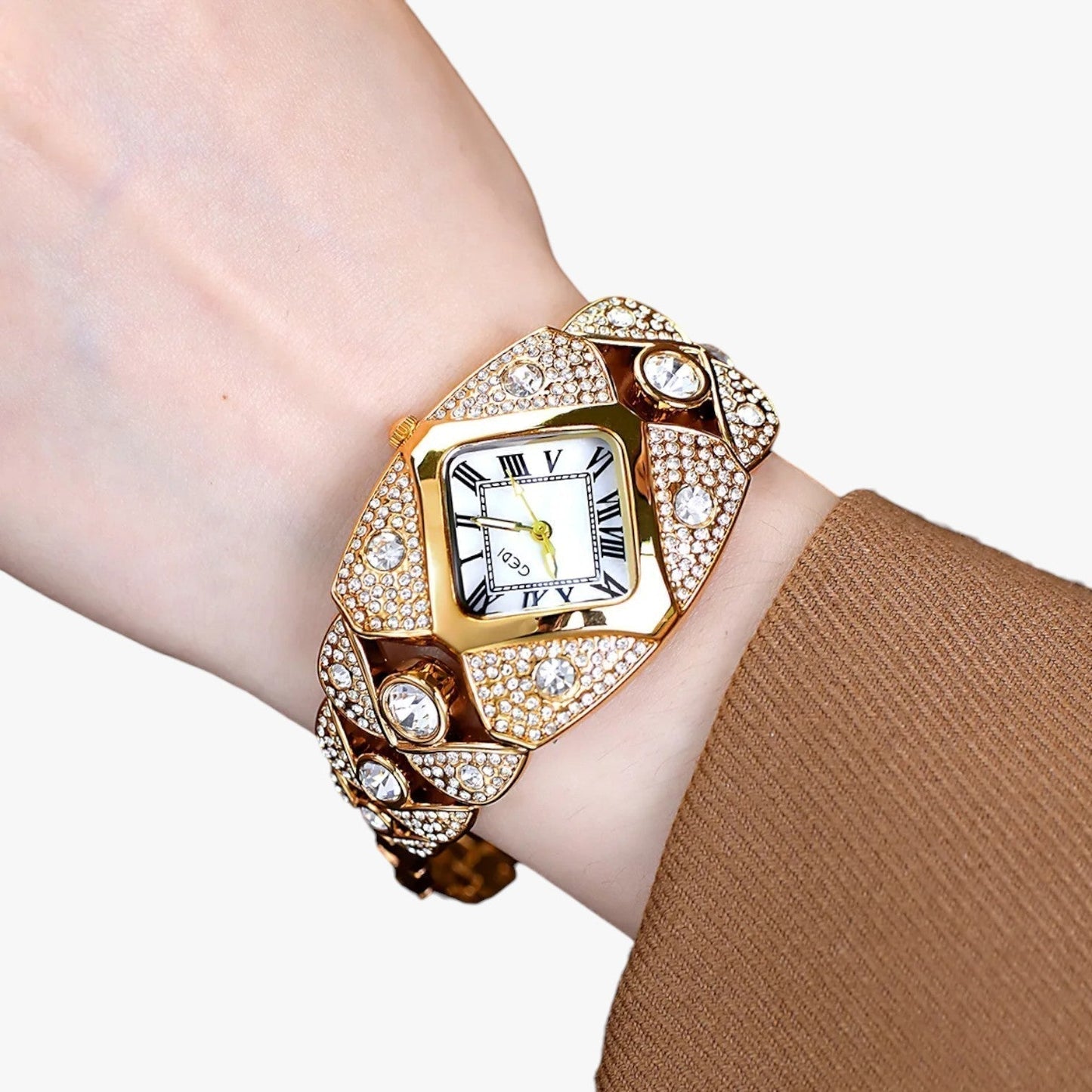 Callie | 2025 m. elegantiškas moteriškas laikrodis su lengvu deimantiniu korpusu ir vandeniui atspariu dizainu-LT