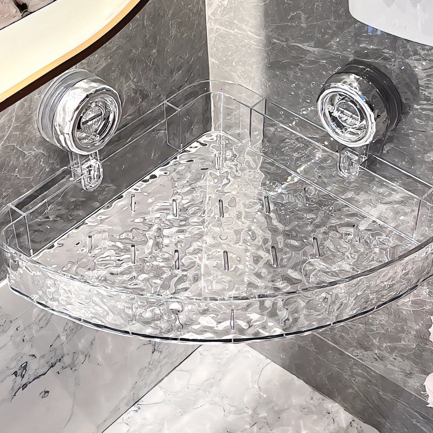 Organizador de pared transparente sin taladros: organizador triangular y rectangular multifuncional, extraíble y sin taladros.-ES