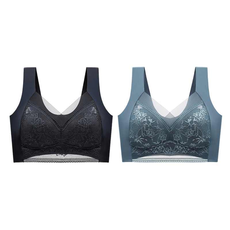👙Sujetador de encaje de mujer súper cómodo y suave sin aro de acero【✨1 + 1 gratis】-ES