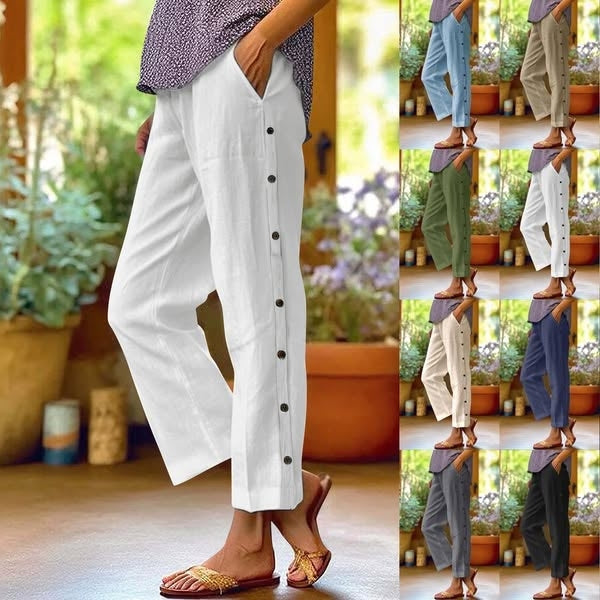👖Μονόχρωμο casual παντελόνι-GR