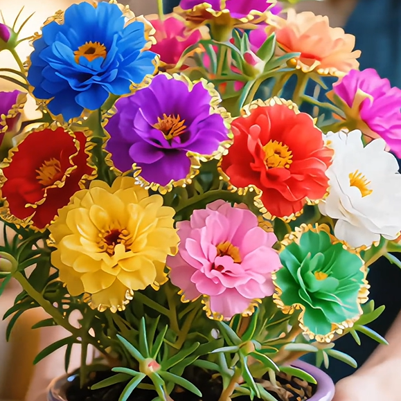 Portulaca de encaje dorado🌸✨ Hermosas flores dobles para un color de verano sin esfuerzo-ES