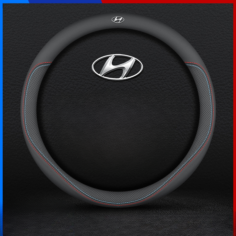 Funda de volante de cuero napa de primera calidad: comodidad lujosa, construcción transpirable y durabilidad durante todo el año-ES