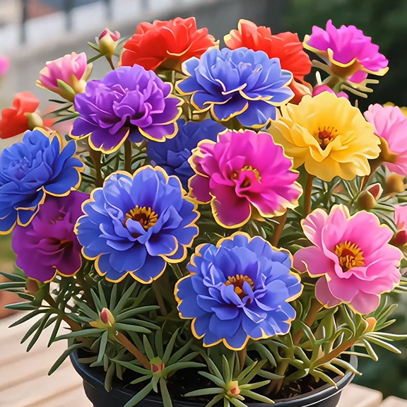 Portulaca de encaje dorado🌸✨ Hermosas flores dobles para un color de verano sin esfuerzo-ES