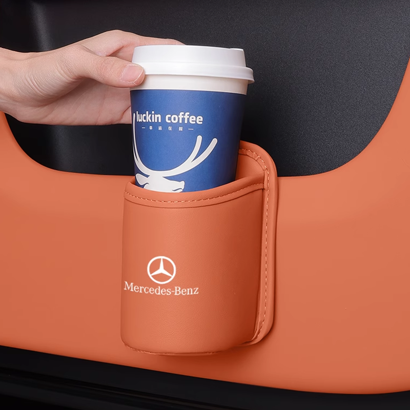 Portavasos de cuero Velora: fácil de instalar, personalización del logotipo posible-ES