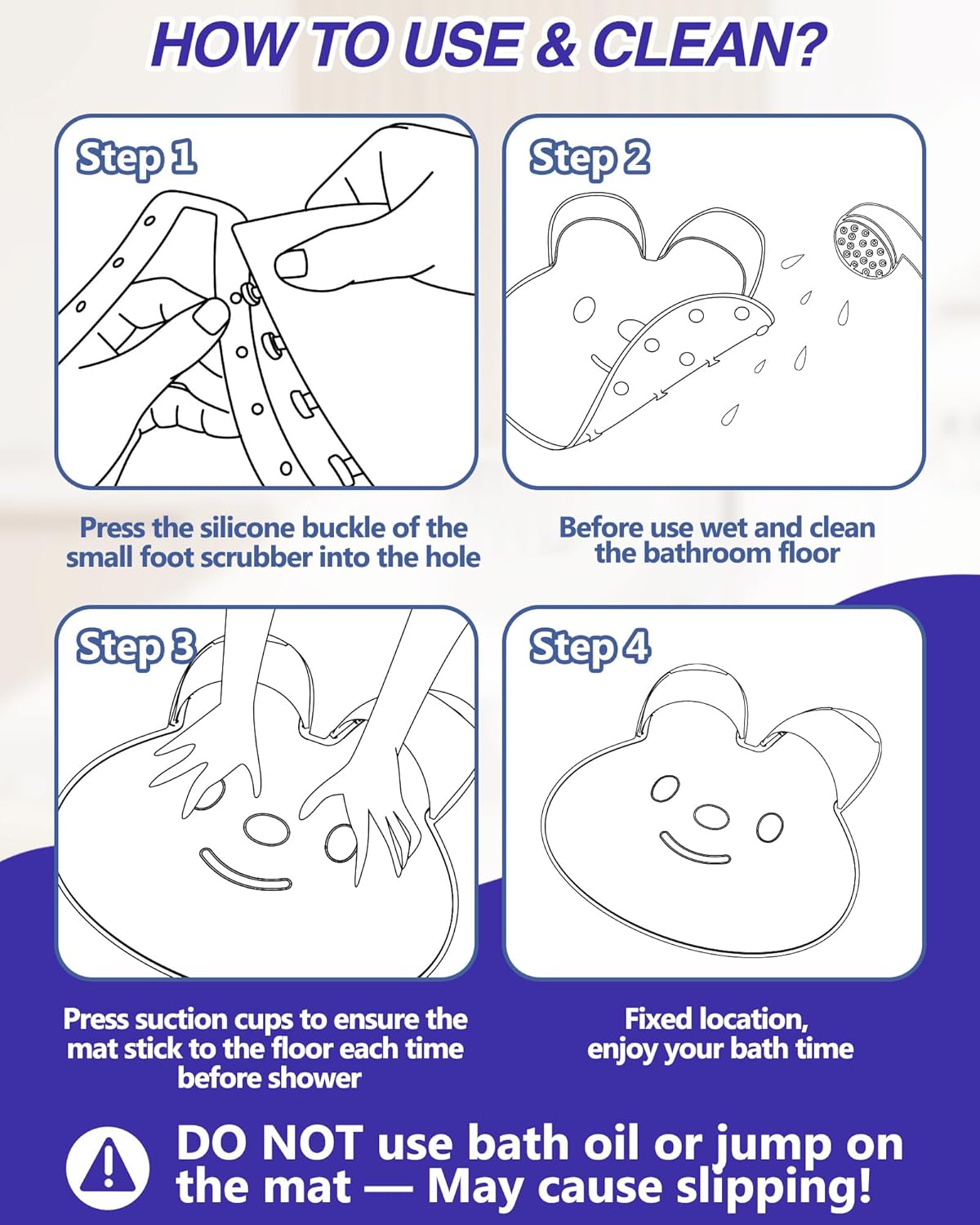 Alfombrilla de ducha extragrande para fregar los pies-ES