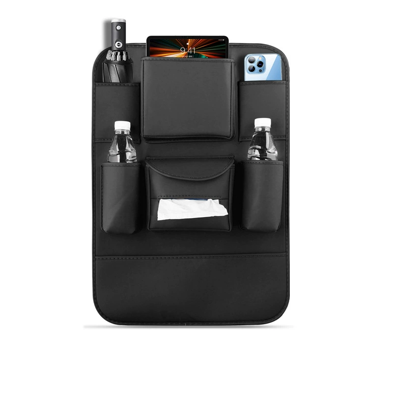 Organizador para asiento trasero DriveEase: organizador colgante con múltiples bolsillos y logotipo personalizado-ES
