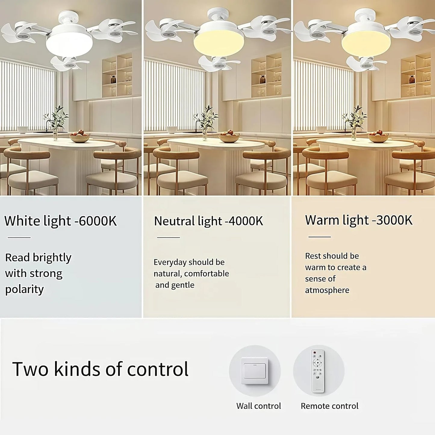 Moderna stropna lampa s ventilatorom i E27 navojem (model 2026) - tihi 2-u-1 LED ventilator s daljinskim upravljačem-HR