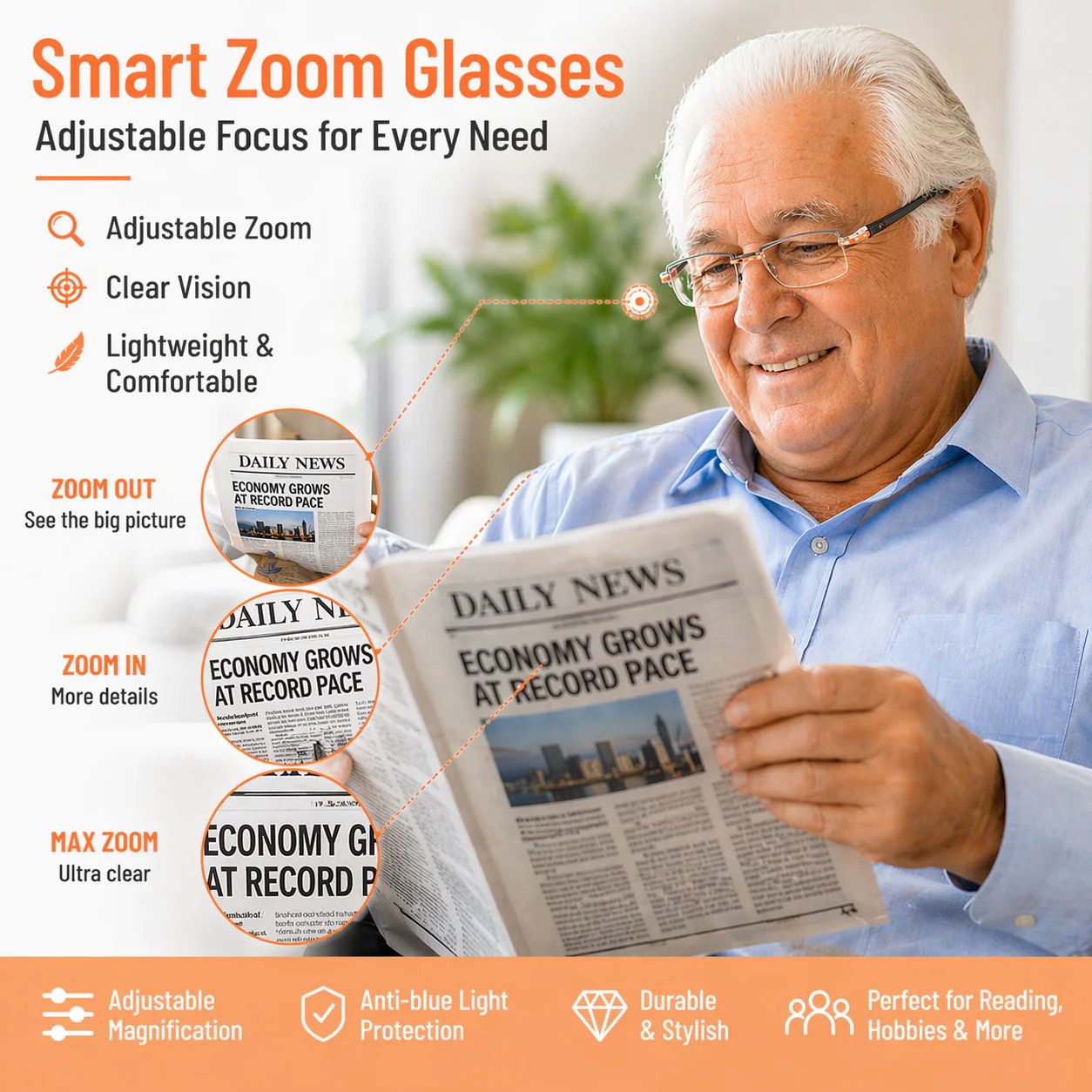 👓🌄Išmanieji daugiažidiniai akiniai su priartinimo funkcija – aiškus matymas iš arti ir iš toli, viskas viename-LT