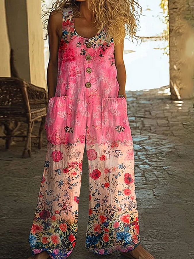 Mono informal vintage con estampado floral de patchwork para mujer-ES