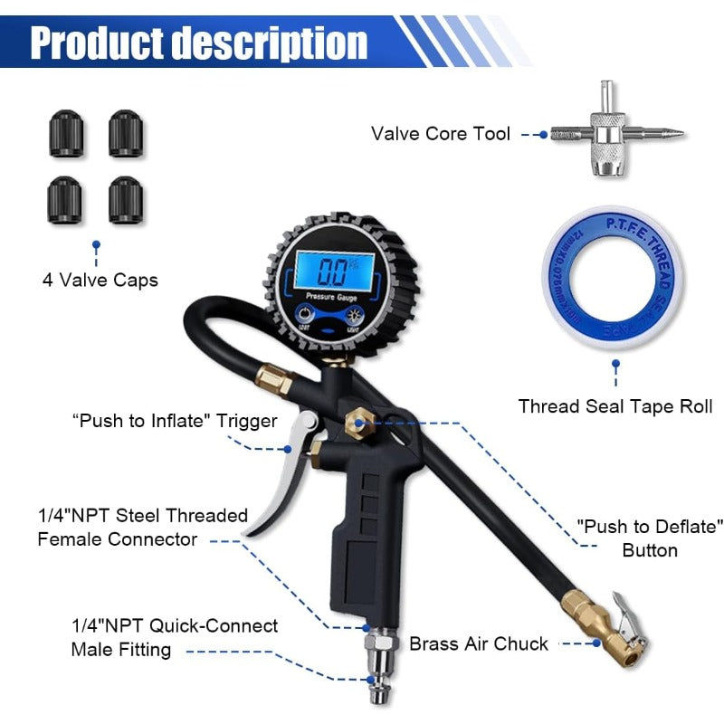 Tikslus skaitmeninis padangų pripūtiklis-LT