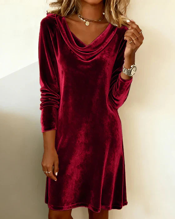 Vestido de terciopelo suelto para mujer-ES