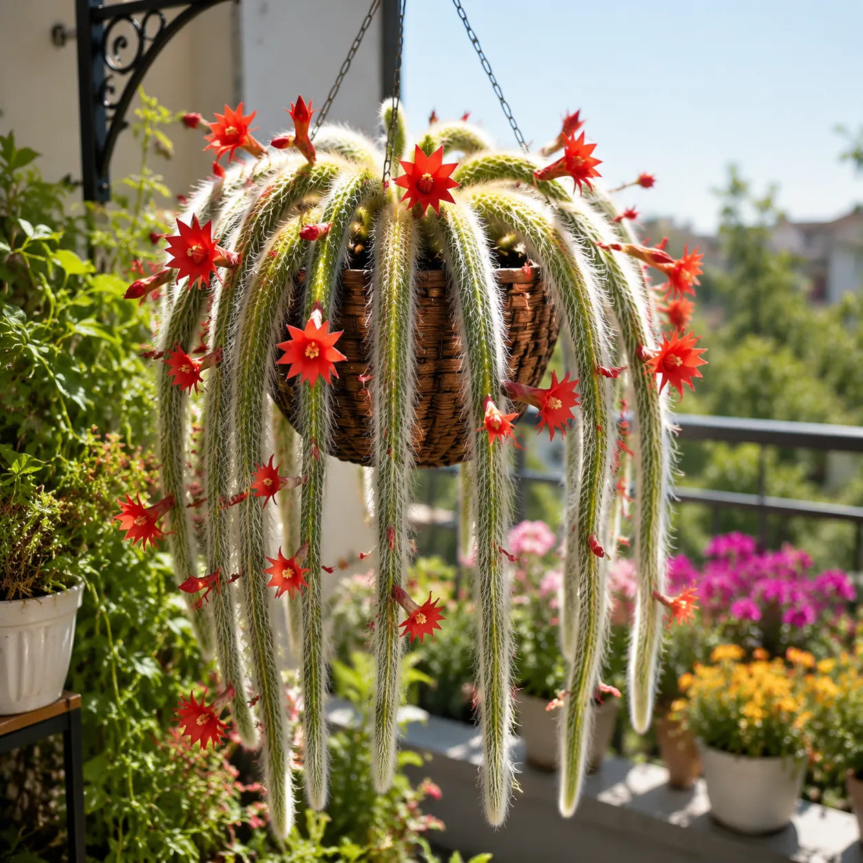 🌵Cactus cola de mono raro: una cascada viviente de belleza suave y esponjosa.-ES